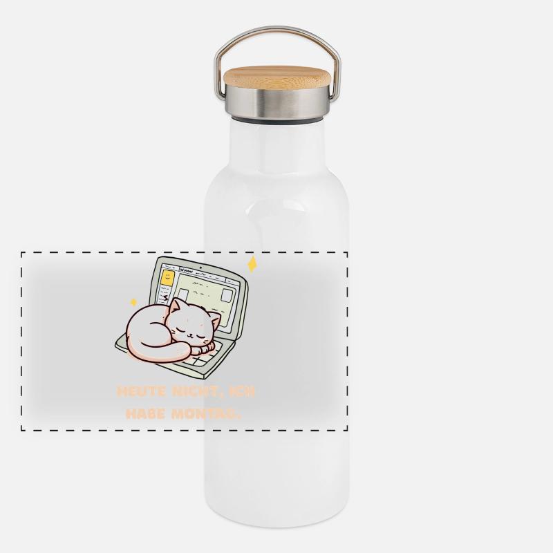 Heute nicht, ich habe Montag Panorama Thermosflasche mit Bambusdeckel