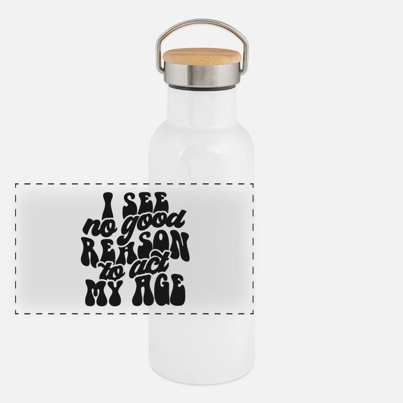 Conception d’impression avec message d’acceptation de soi Gourde isotherme avec bouchon en bambou