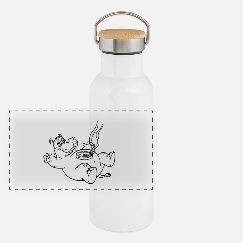 Panorama Thermosflasche mit Bambusdeckel
