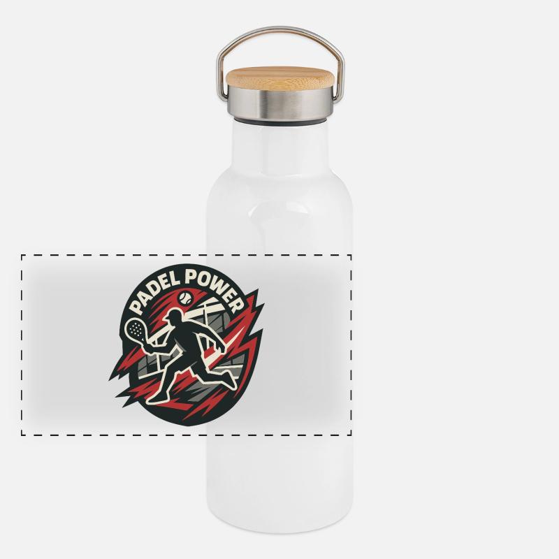 Padel Power Panoramic Thermal Bottle with Bamboo Lid