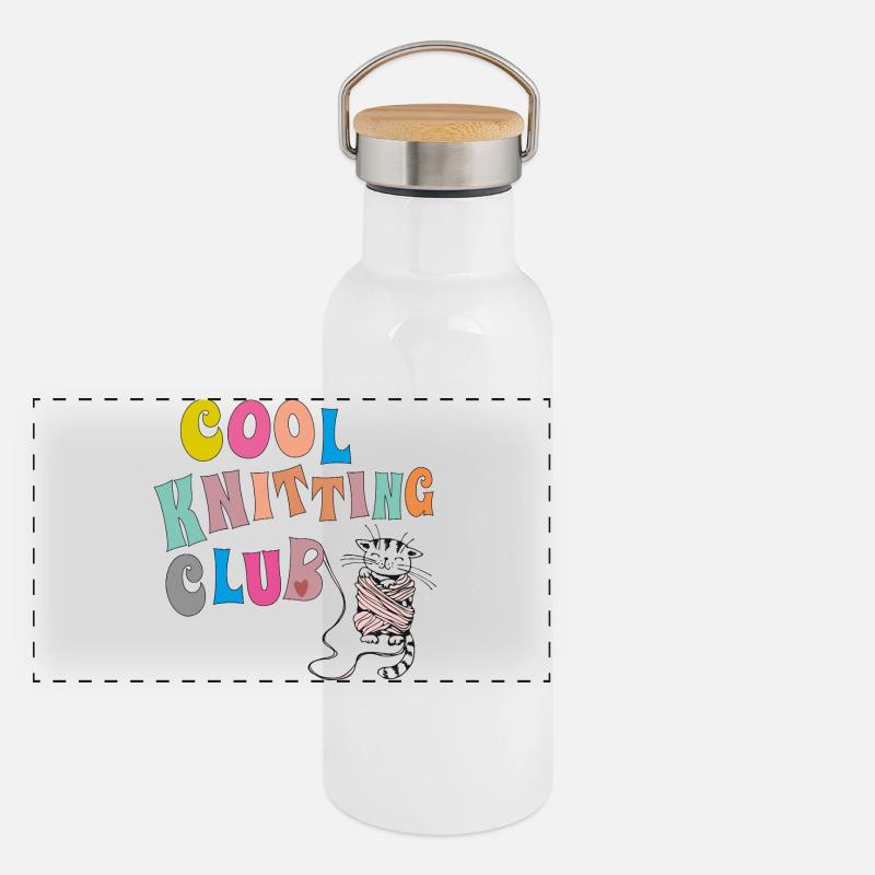 Club de tricot cool Gourde isotherme avec bouchon en bambou