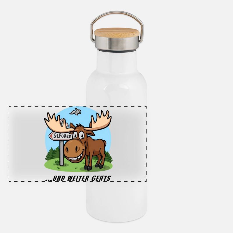 Emil... Et ainsi de suite Gourde isotherme avec bouchon en bambou