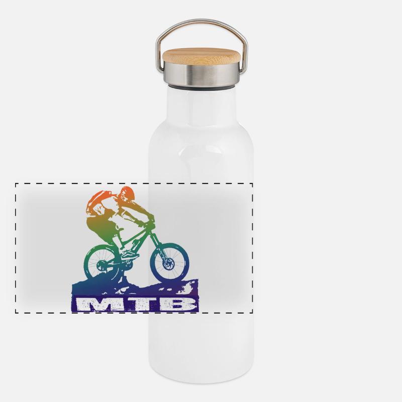 MTB Panorama Thermosflasche mit Bambusdeckel