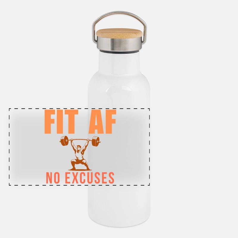 Motivation pour la musculation Gourde isotherme avec bouchon en bambou