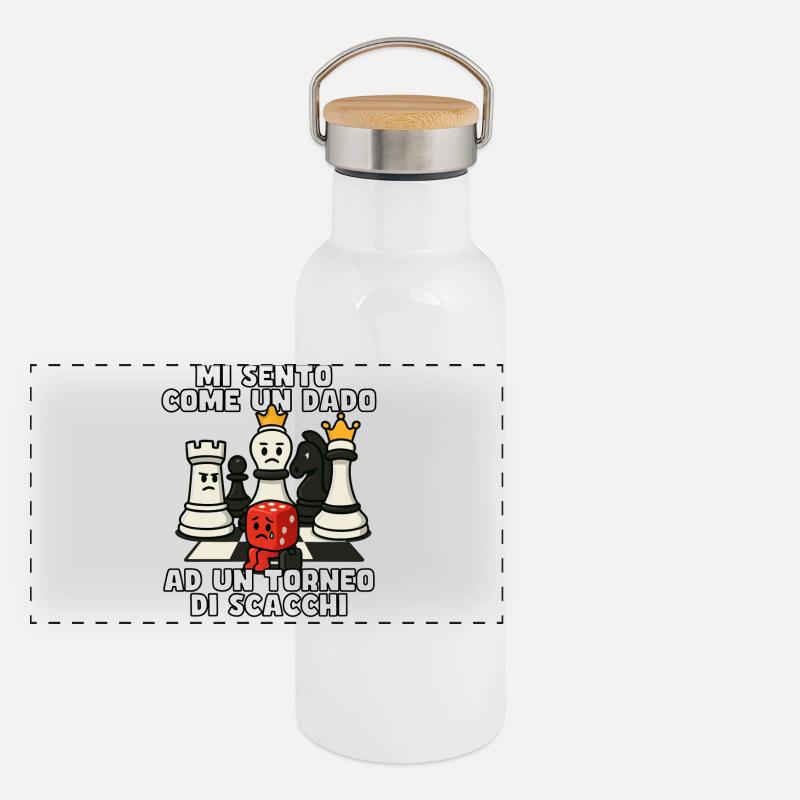 Like a Checkered Dice Panoramic Thermal Bottle with Bamboo Lid