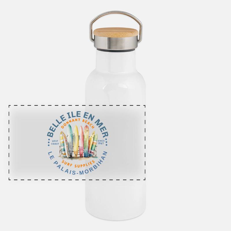 Surf Belle Ile en Mer Panoramic Thermal Bottle with Bamboo Lid
