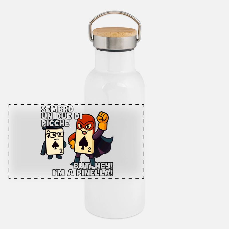 Zwei Pik? Nein, ich bin eine Pinella Panorama Thermosflasche mit Bambusdeckel