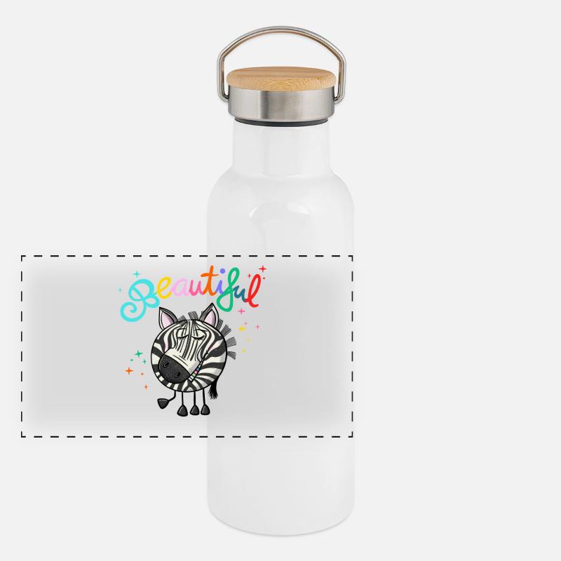 Zèbre Beau Gourde isotherme avec bouchon en bambou