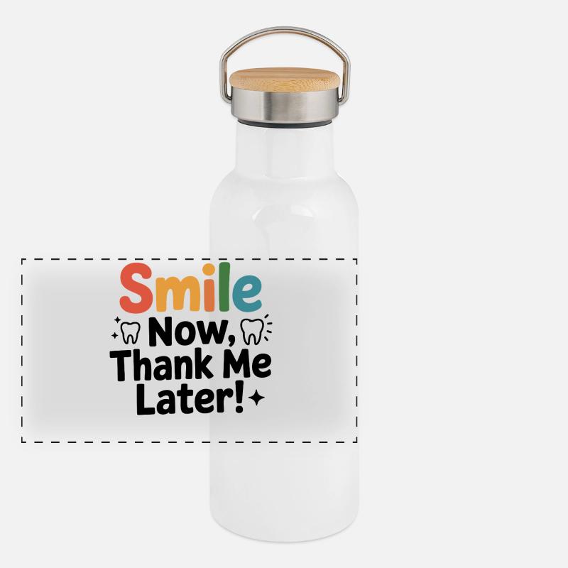Stolz des Dentallabortechnikers Panorama Thermosflasche mit Bambusdeckel