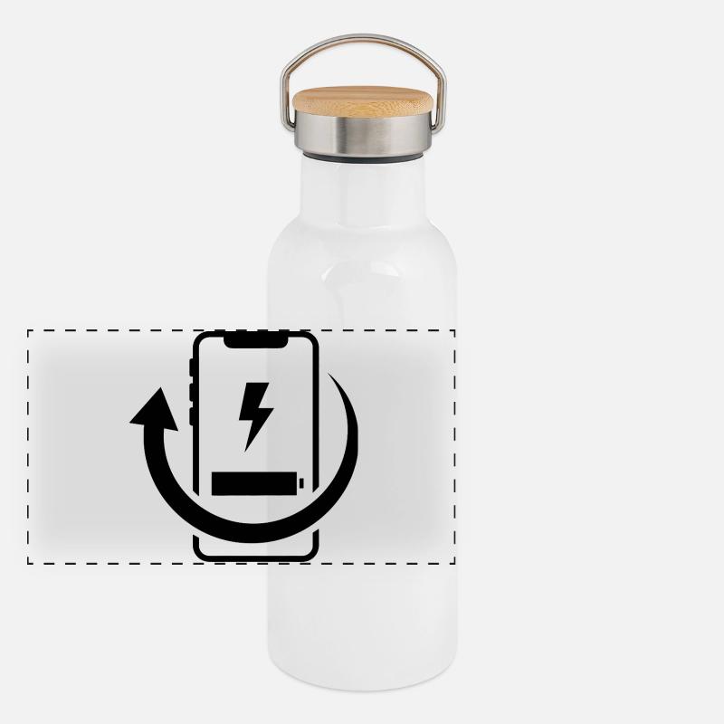 Cercle d’Énergie Éclair Gourde isotherme avec bouchon en bambou