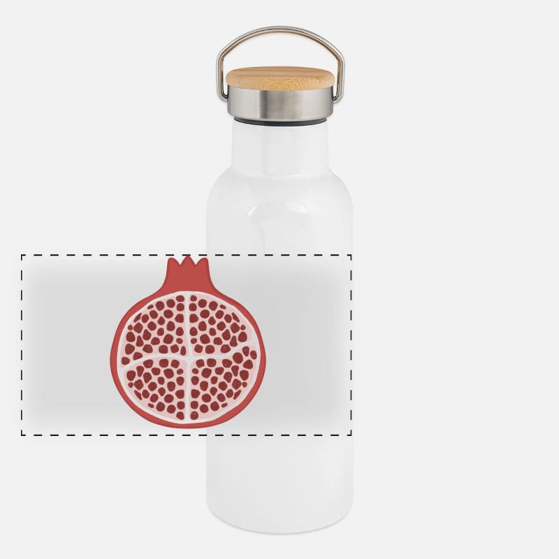 Pomegranate Slice Panoramic Thermal Bottle with Bamboo Lid