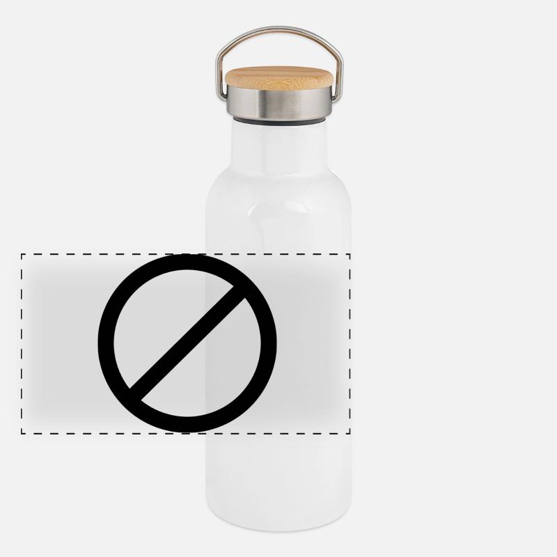 Nicht erlaubtes Schild Panorama Thermosflasche mit Bambusdeckel