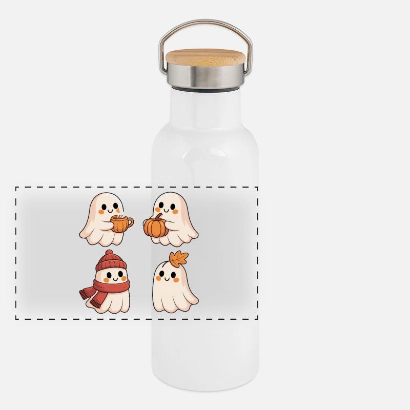 Warm Autumn Ghosts Panoramic Thermal Bottle with Bamboo Lid