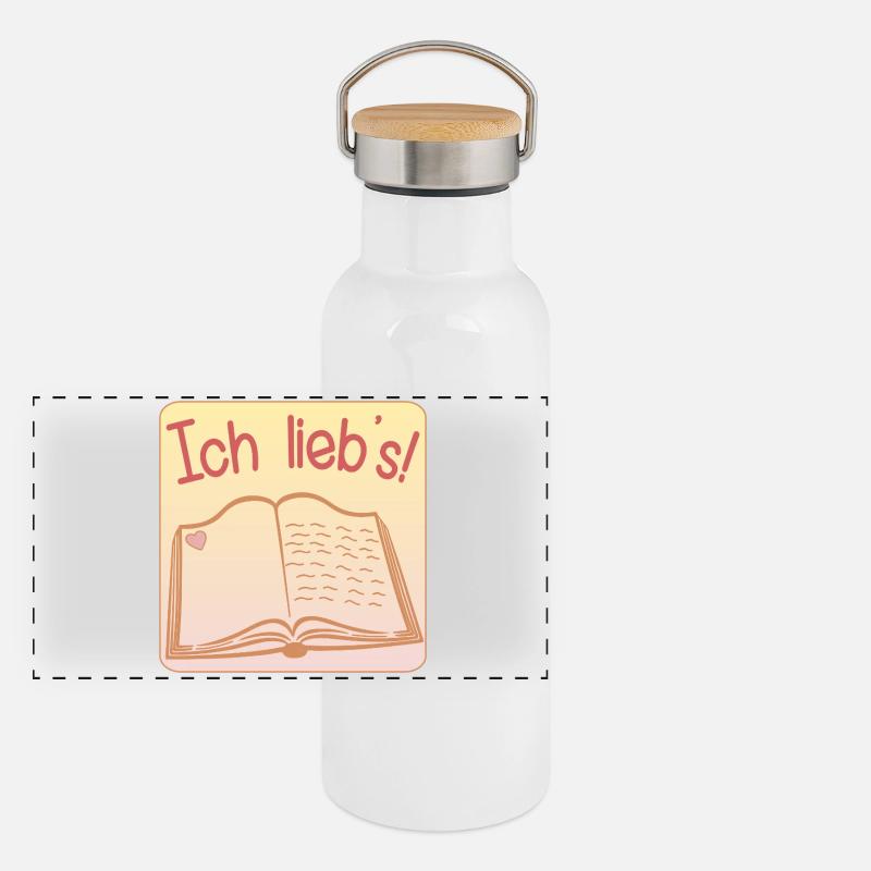 HOBBY READING BOOKS LOVE BOOK Panoramic Thermal Bottle with Bamboo Lid