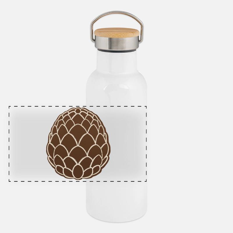 Pomme de pin Gourde isotherme avec bouchon en bambou