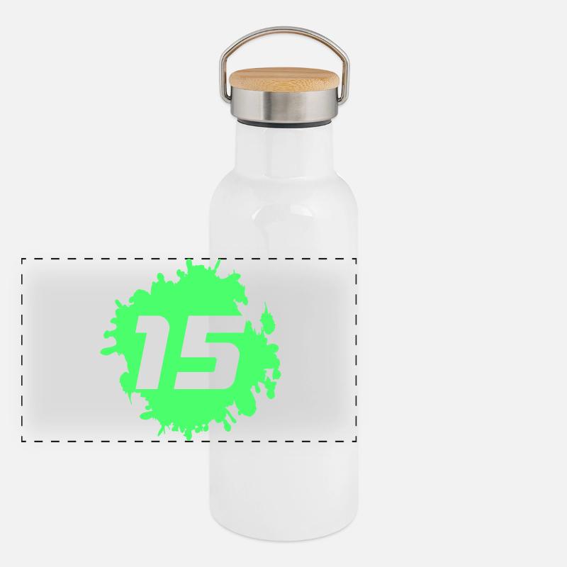 Neon Spritzer 15 Druckmotiv Panorama Thermosflasche mit Bambusdeckel