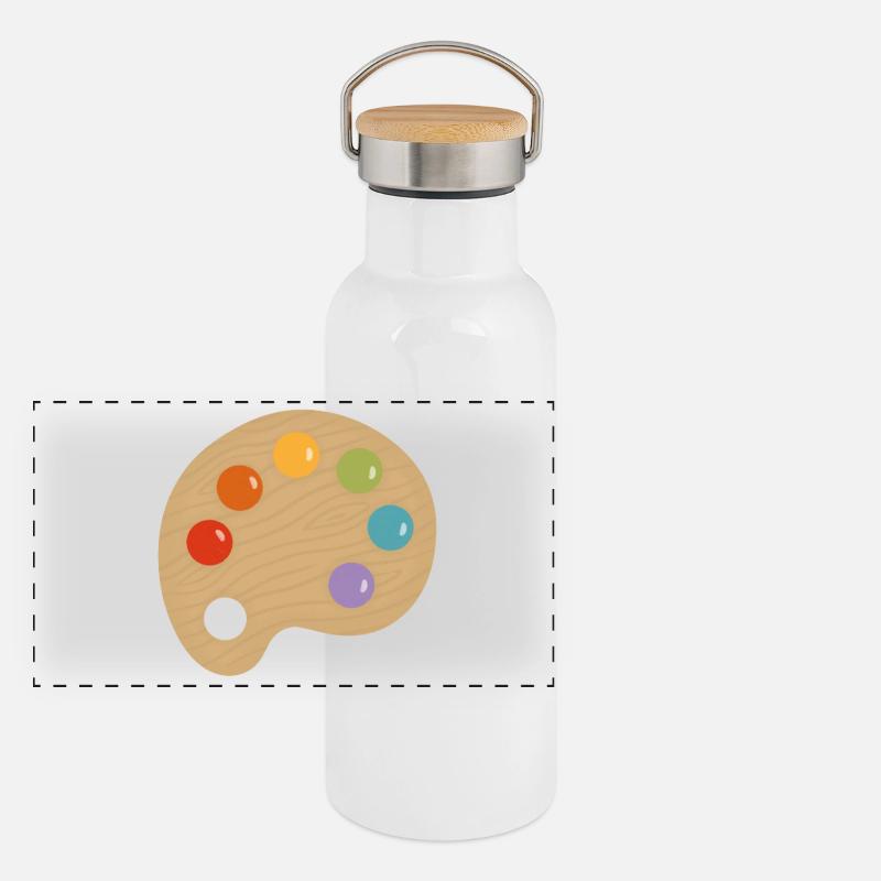 Charme de palette de peinture Gourde isotherme avec bouchon en bambou
