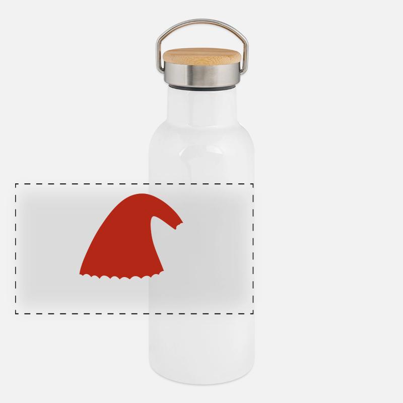 Rote Nikolausmütze mit Fellbesatz Panorama Thermosflasche mit Bambusdeckel