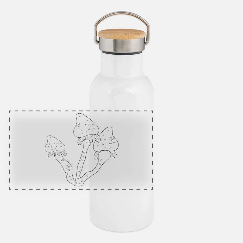 Champignons Champignons comestibles Gourde isotherme avec bouchon en bambou