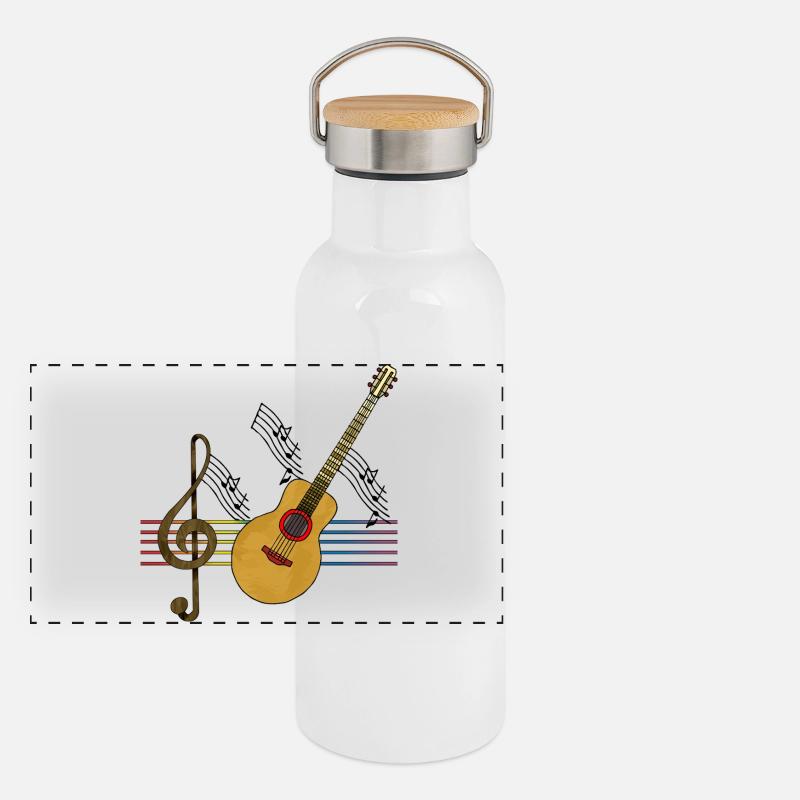 Gitarre Panorama Thermosflasche mit Bambusdeckel