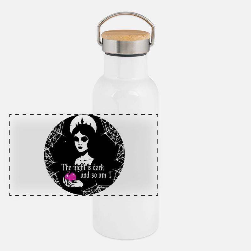 Night Queen Gothic Apple Dark Princess Panoramic Thermal Bottle with Bamboo Lid