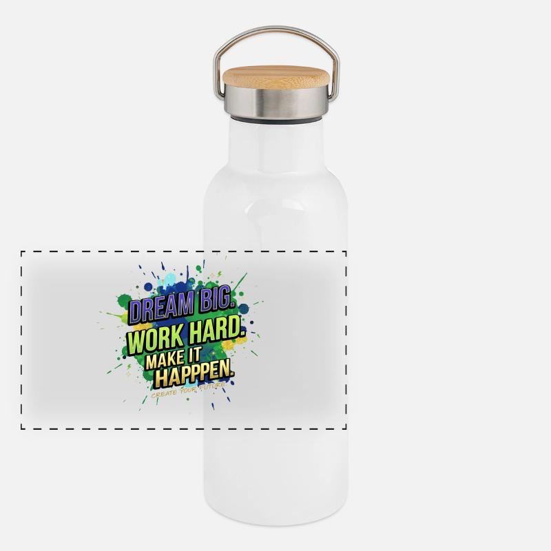 Dream Big • Work Hard • Make It Happen Panoramic Thermal Bottle with Bamboo Lid