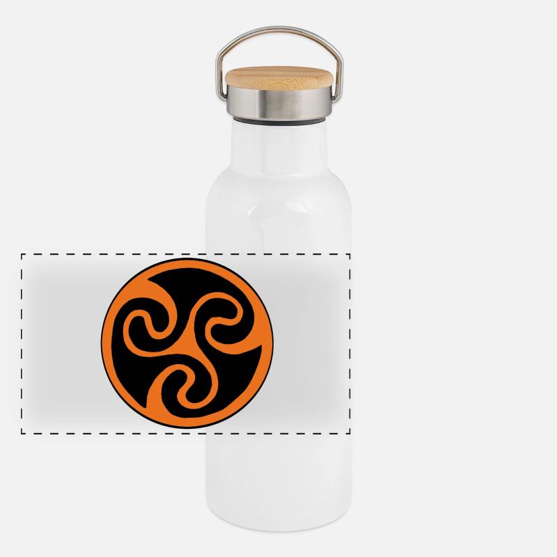 Triskel Orange Panorama Thermosflasche mit Bambusdeckel