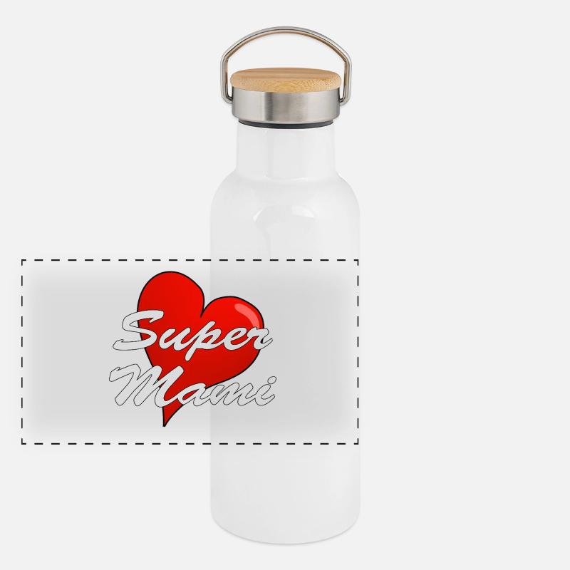 Maman géniale Gourde isotherme avec bouchon en bambou