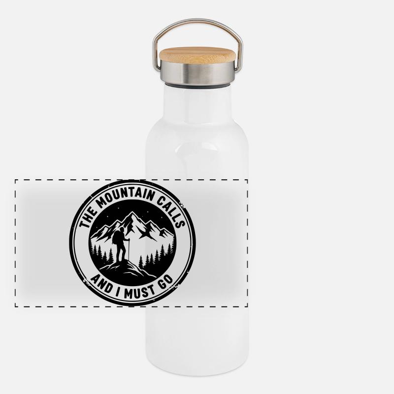 Mountain is calling Panoramic Thermal Bottle with Bamboo Lid