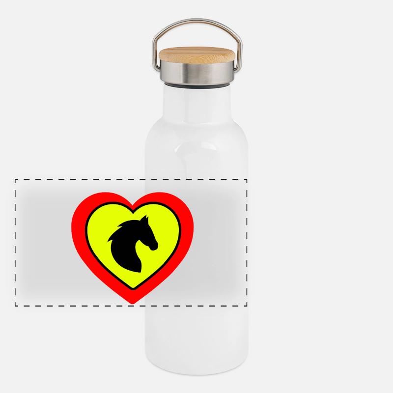 horses Panoramic Thermal Bottle with Bamboo Lid