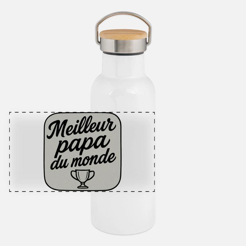 World's Best Dad - Father's Day - Gift Panoramic Thermal Bottle with Bamboo Lid