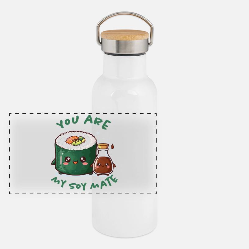 Tu es mon âme sœur Gourde isotherme avec bouchon en bambou