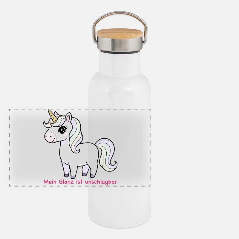 Pastel Unicorn Sparkle Panoramic Thermal Bottle with Bamboo Lid