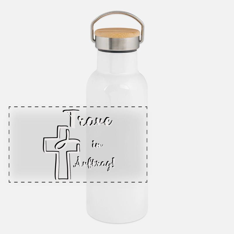 Wedding Order Fish Cross Bright Panoramic Thermal Bottle with Bamboo Lid