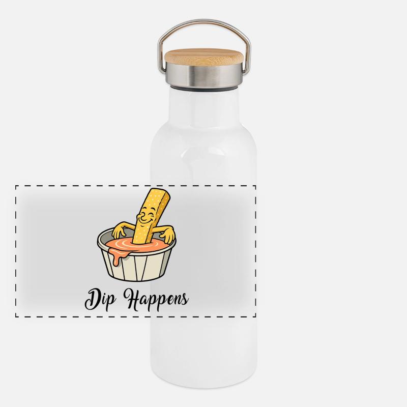 Dip Happens – Relax Pommes Panorama Thermosflasche mit Bambusdeckel