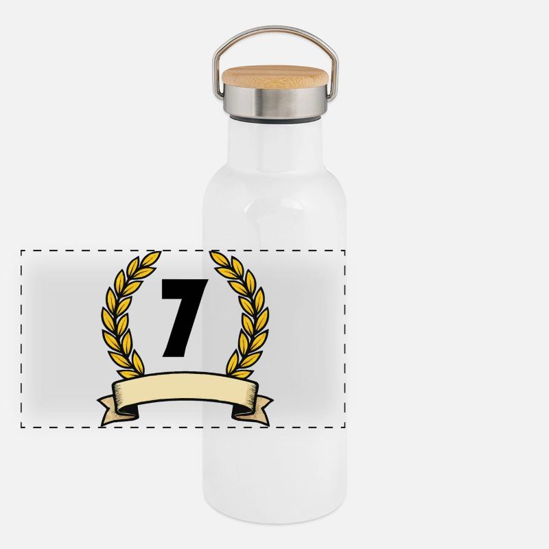 Couronne de laurier dorée numéro 7 Gourde isotherme avec bouchon en bambou