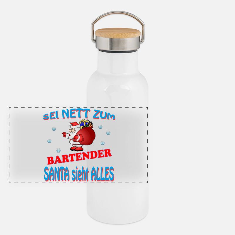 SANTA BARTENDER Panoramic Thermal Bottle with Bamboo Lid