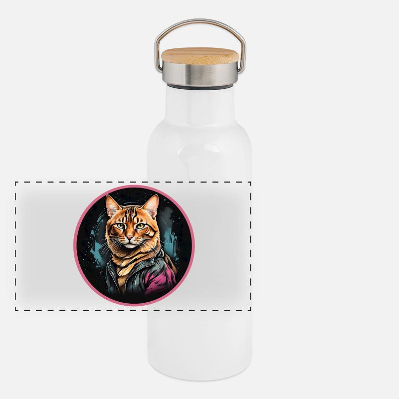 Panorama Thermosflasche mit Bambusdeckel