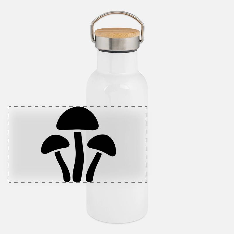 Icône Champignons Gourde isotherme avec bouchon en bambou