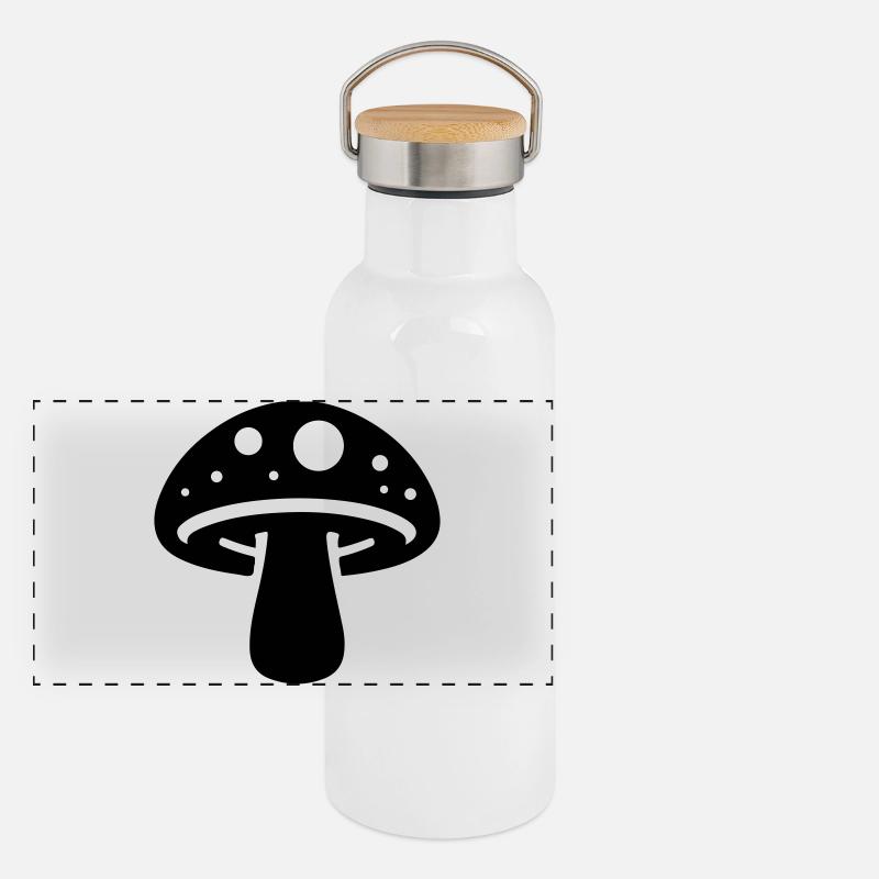 Pilz Symbol Panorama Thermosflasche mit Bambusdeckel
