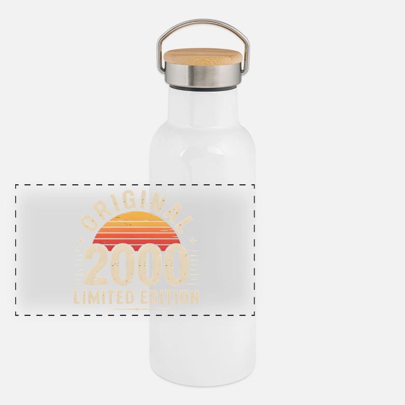 Sunset Retro 2000 Édition Limitée Gourde isotherme avec bouchon en bambou