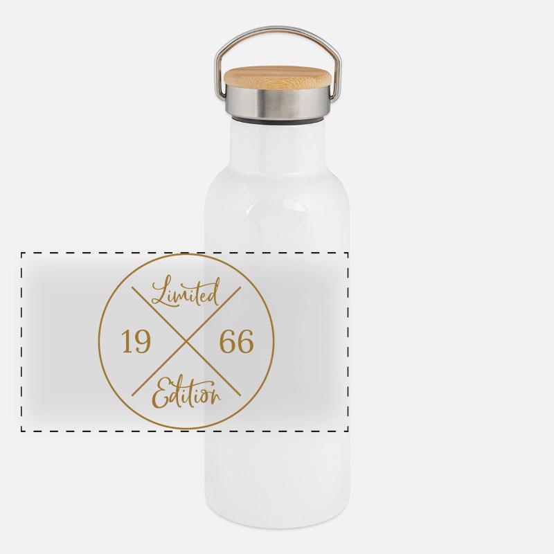 Geschenk 60. Geburtstag - Limited Edition 1966 Panorama Thermosflasche mit Bambusdeckel