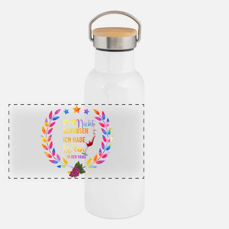 Soirée du vin coloré Dicton Gourde isotherme avec bouchon en bambou