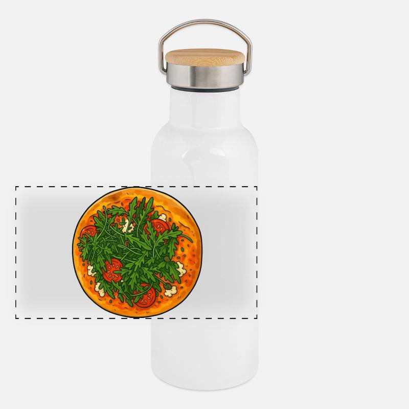 Pizza Plat préféré Gourde isotherme avec bouchon en bambou