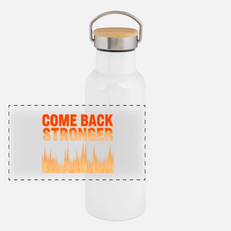 COME BACK STRONGER Panorama Thermosflasche mit Bambusdeckel