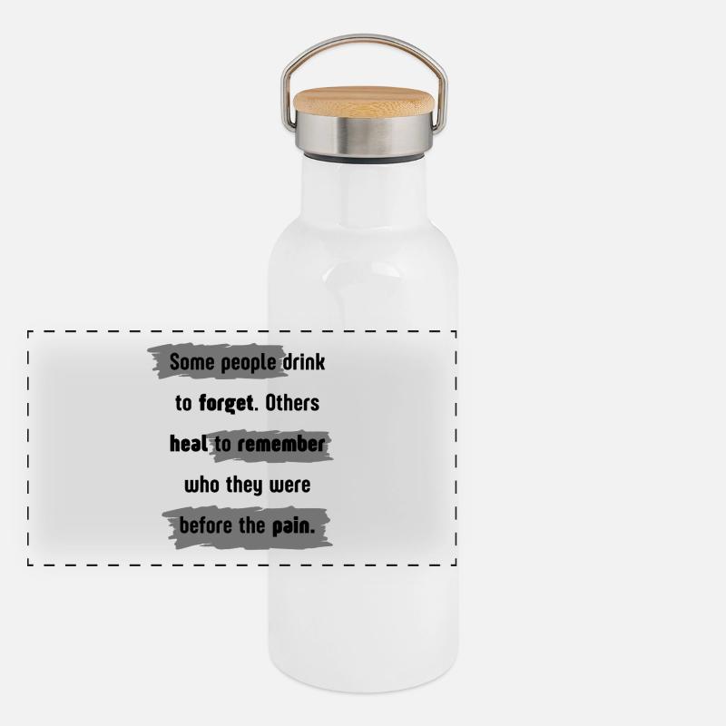 Heal To Remember-Design Panorama Thermosflasche mit Bambusdeckel