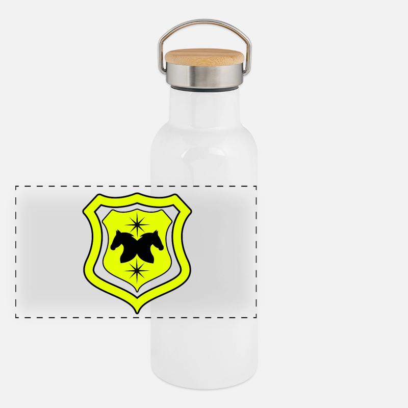 Pferde Panorama Thermosflasche mit Bambusdeckel