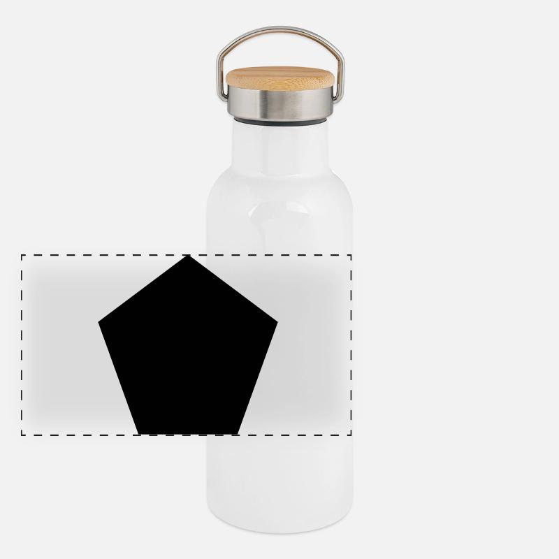 Fuenfeck Panorama Thermosflasche mit Bambusdeckel