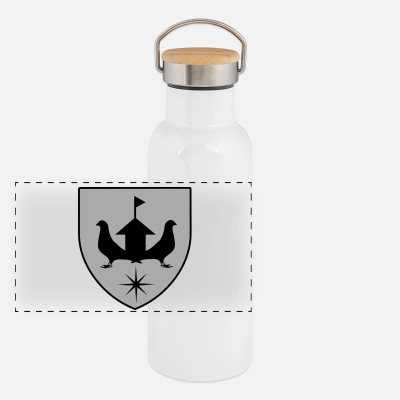 Tauben Panorama Thermosflasche mit Bambusdeckel