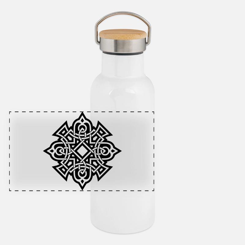 Keltisches Muster Panorama Thermosflasche mit Bambusdeckel